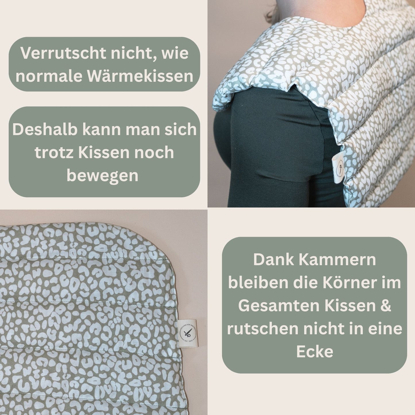 Nackenkissen Leoprint-Salbei