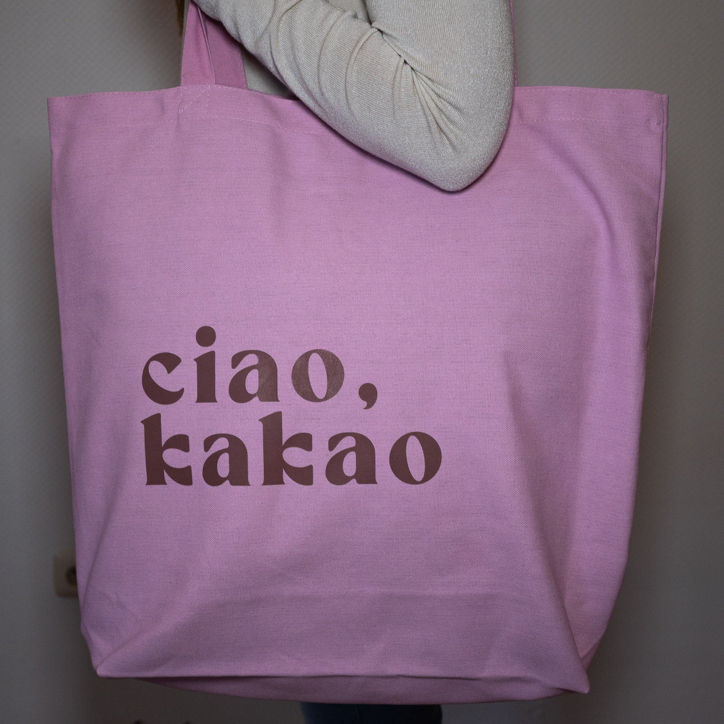 Baumwollbeutel Ciao Kakao Rosa